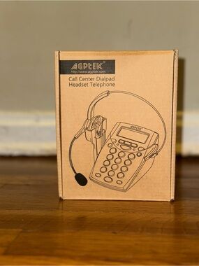 Call Center Headset Telephone - Brown
